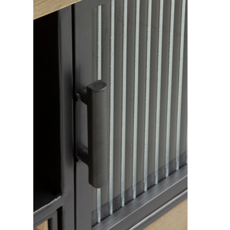 CÓMODA METALICA CON TAPA DE MADERA 80CM 4