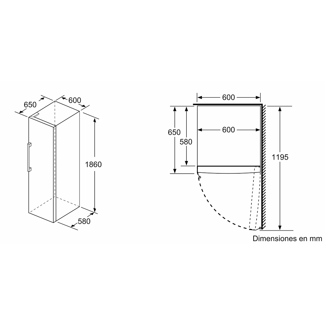 Serie 6 Congelador de libre instalación 186 x 60 cm Acero cepillado antihuellas 5