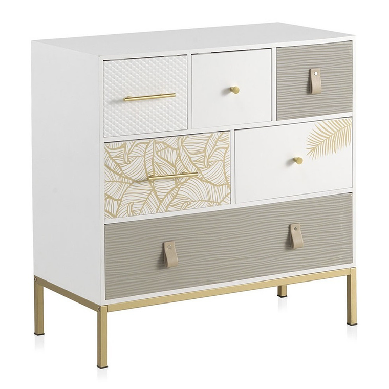 CÓMODA MADERA BLANCA ART DECO 6 CAJONES 80 CM 2