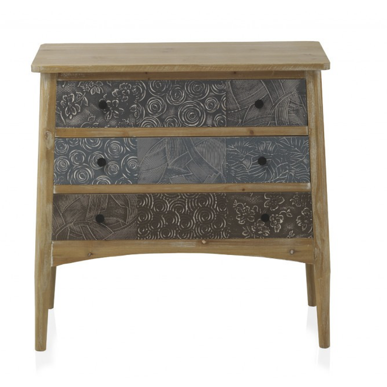 CÓMODA VINTAGE 3 CAJONES 80CM 1