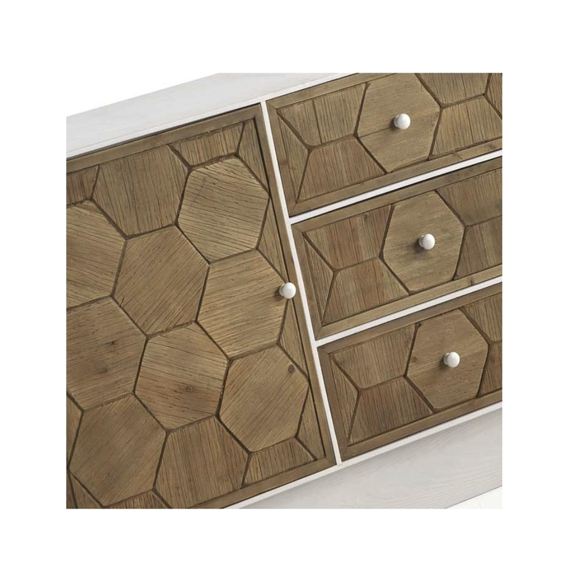 CÓMODA VINTAGE TRAMA DE  1 PUERTA Y 3 CAJONES 105 CM 2