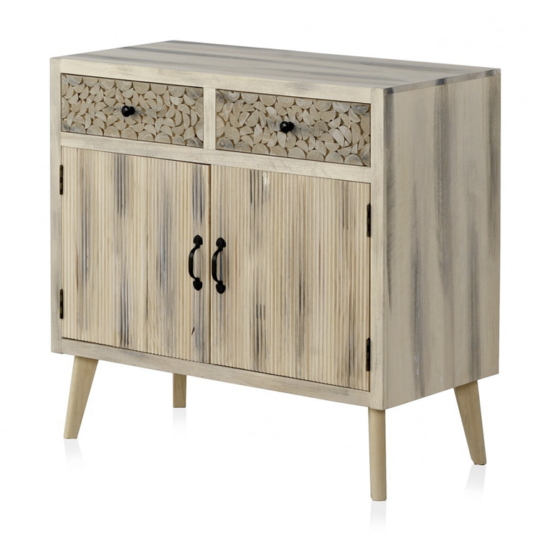 CÓMODA DE 2 CAJONES Y 2 PUERTAS MADERA 85CM 2