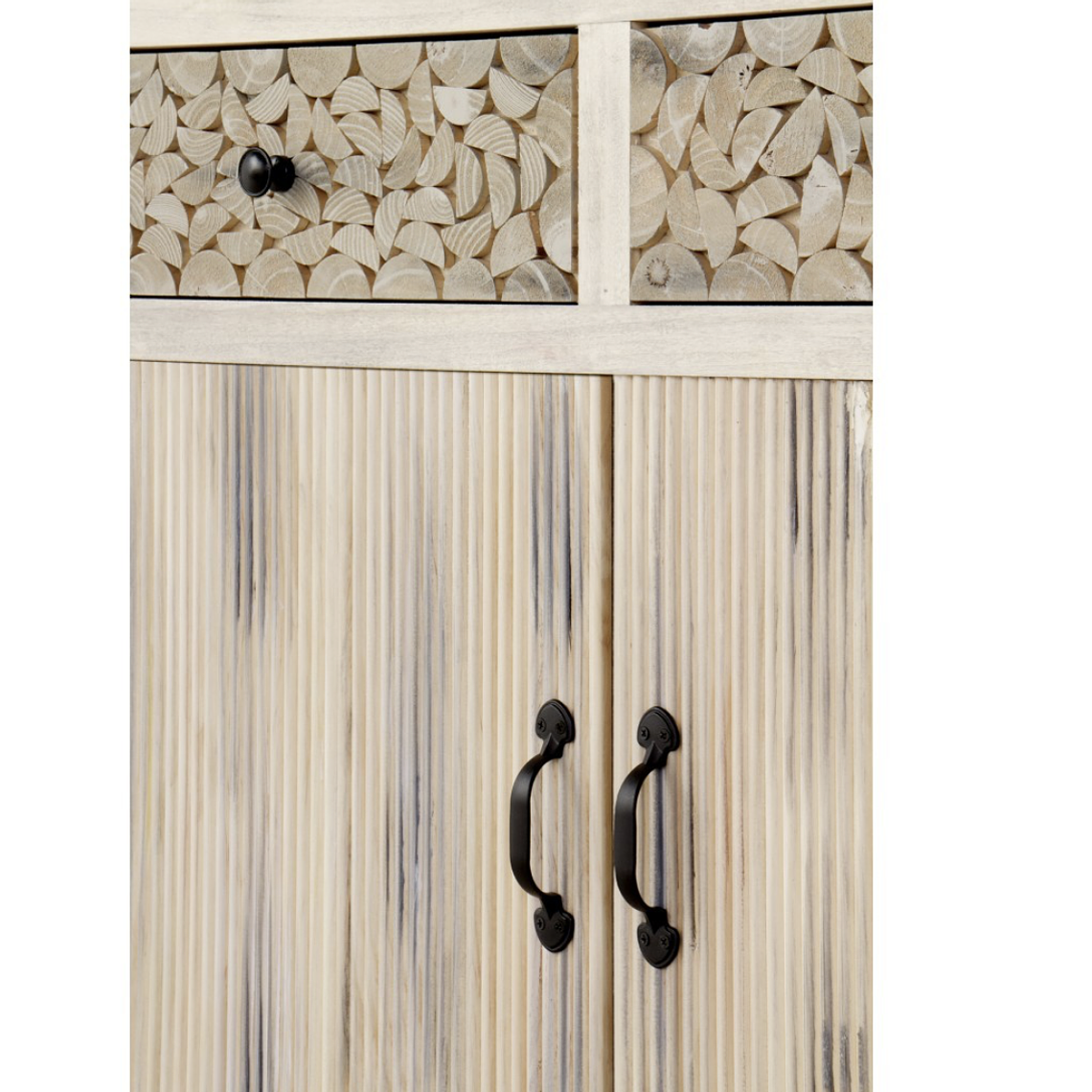 CÓMODA DE 2 CAJONES Y 2 PUERTAS MADERA 85CM 4