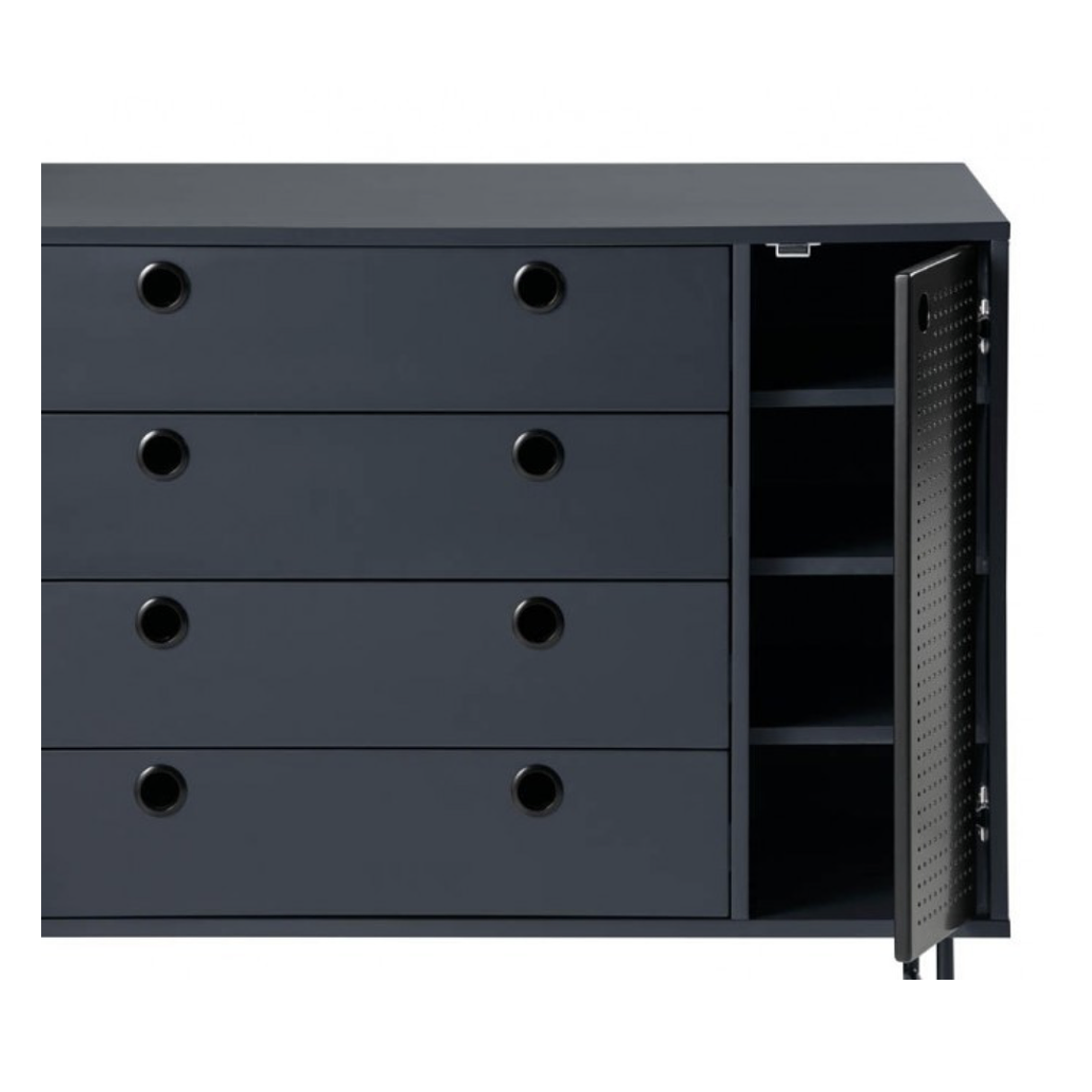 CÓMODA PUNTO 4 CAJONES Y PUERTA 97 CM 3