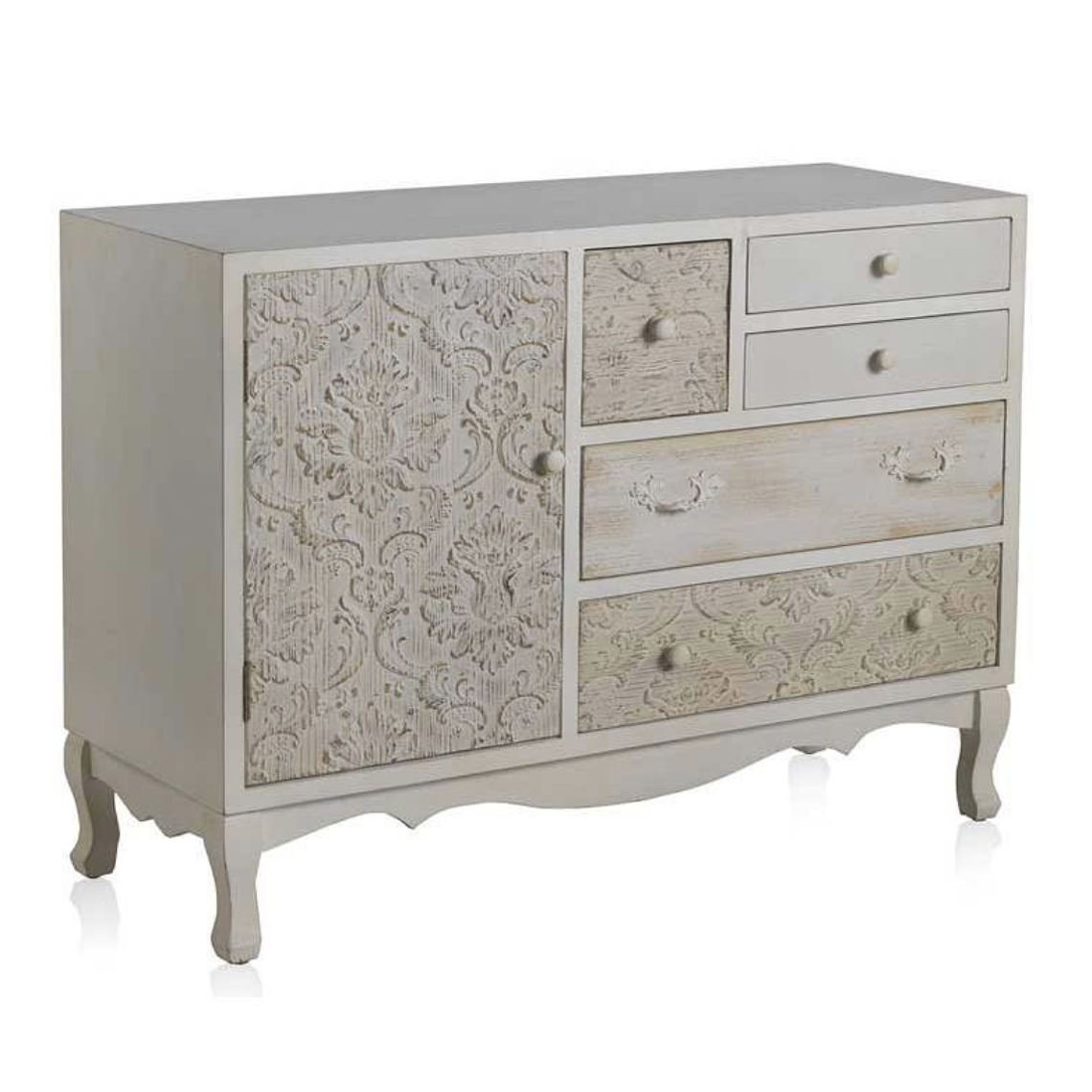 CÓMODA MADERA VINTAGE ROMANTICA 108 CM 1