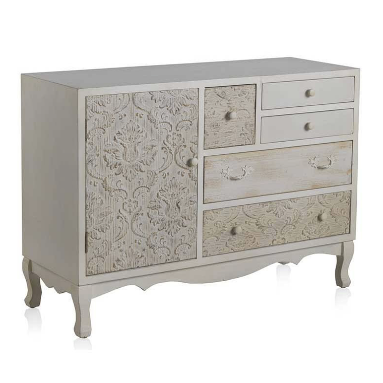 CÓMODA MADERA VINTAGE ROMANTICA 108 CM 1