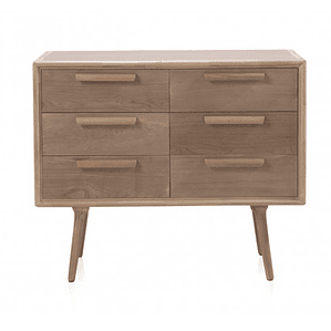 CÓMODA MADERA DE FRESNO 6 CAJONES 100 CM