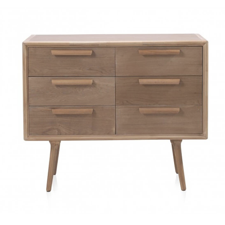CÓMODA MADERA DE FRESNO 6 CAJONES 100 CM 1