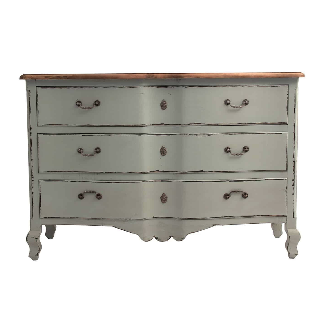 CÓMODA MADERA DE OLMO KOPER VERDE AZULADO 135 CM 1