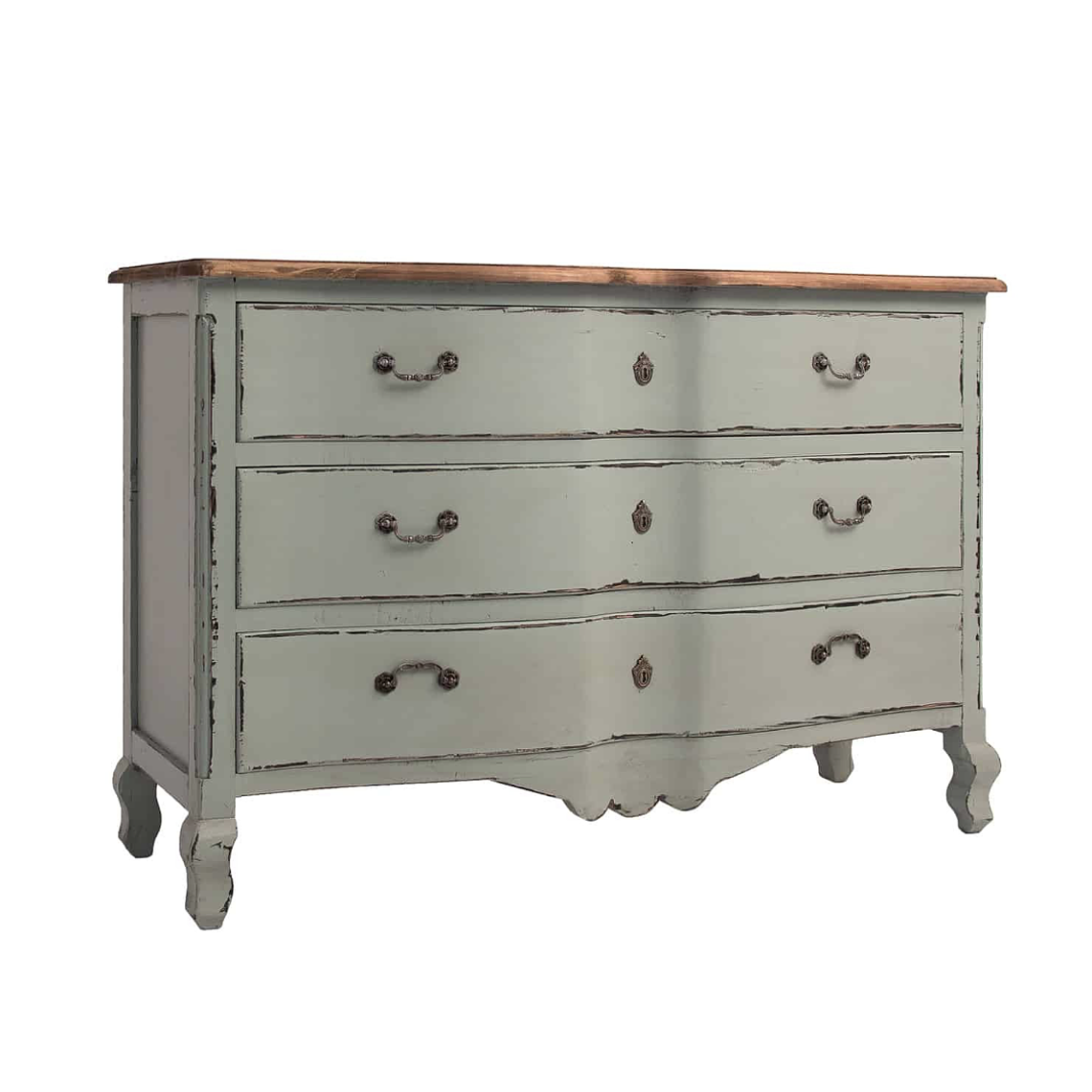 CÓMODA MADERA DE OLMO KOPER VERDE AZULADO 135 CM 2