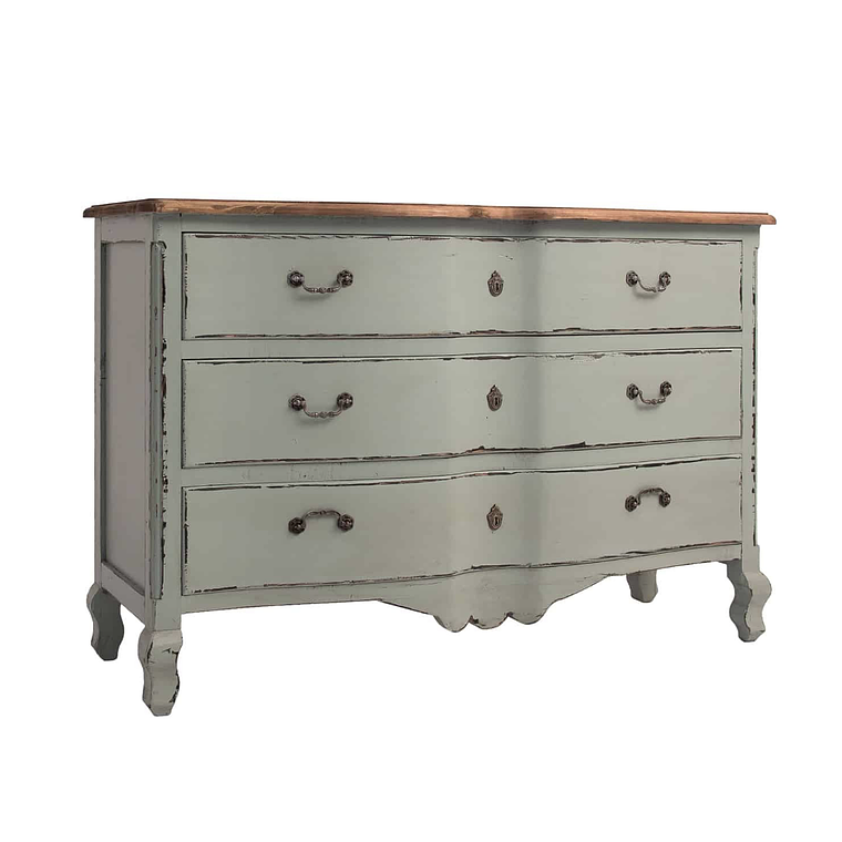 CÓMODA MADERA DE OLMO KOPER VERDE AZULADO 135 CM 2