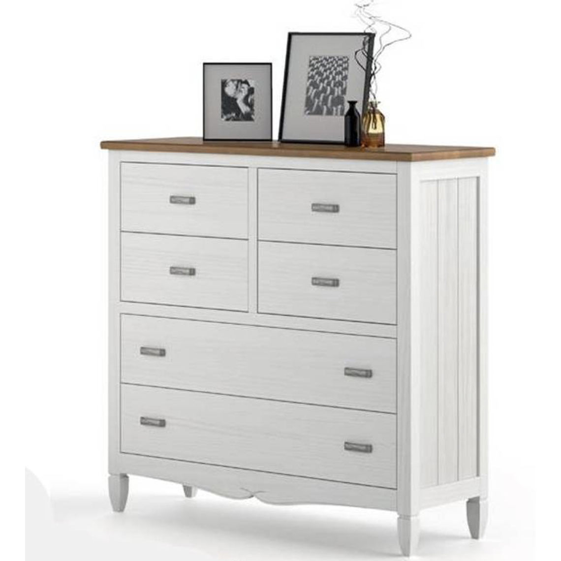 CÓMODA AMBERES MADERA DE OLMO 108 CM BLANCO 1