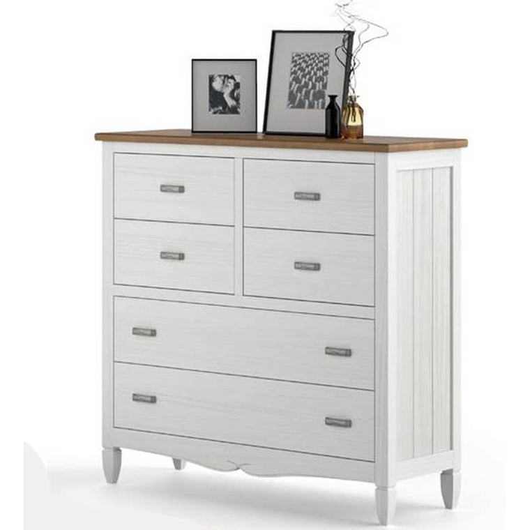 CÓMODA AMBERES MADERA DE OLMO 108 CM BLANCO 1