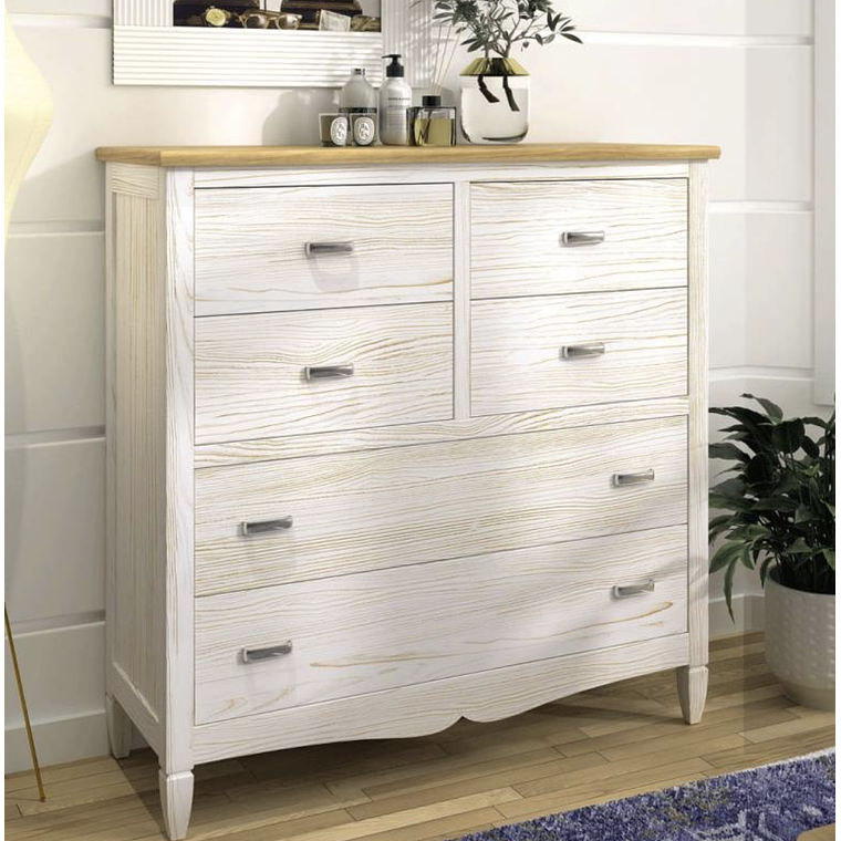 CÓMODA AMBERES MADERA DE OLMO 108 CM CREMA 1