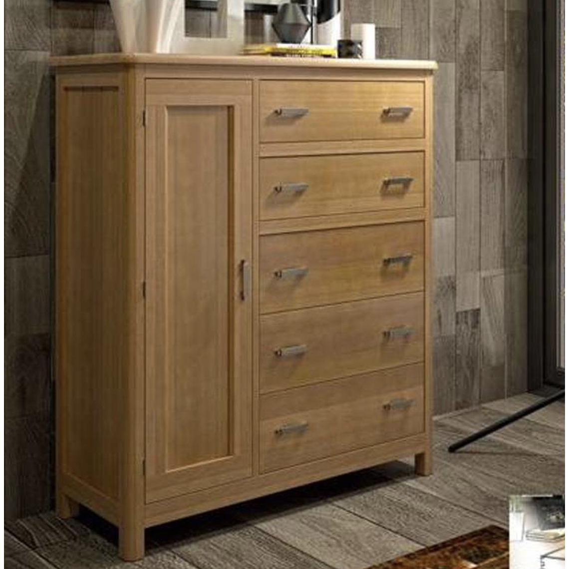 CÓMODA CON PUERTA CERDEÑA GRUPO SEYS CAFÉ 103 CM 1