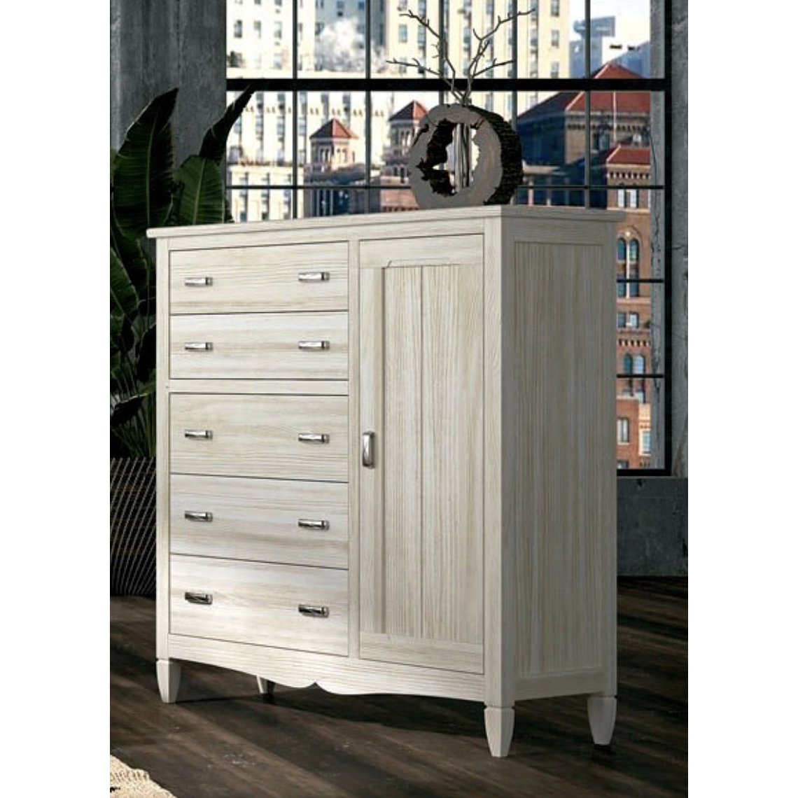 CÓMODA CON PUERTA AMBERES GRUPO SEYS 108 CM 4