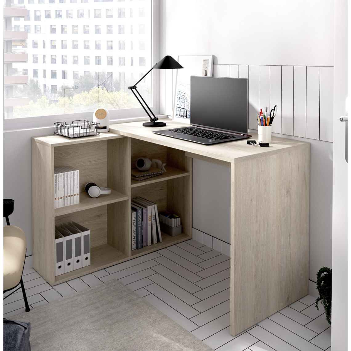 ESCRITORIO DE OFICINA AXY CON MONTAJE REVERSIBLE 120 X 95 CM 1