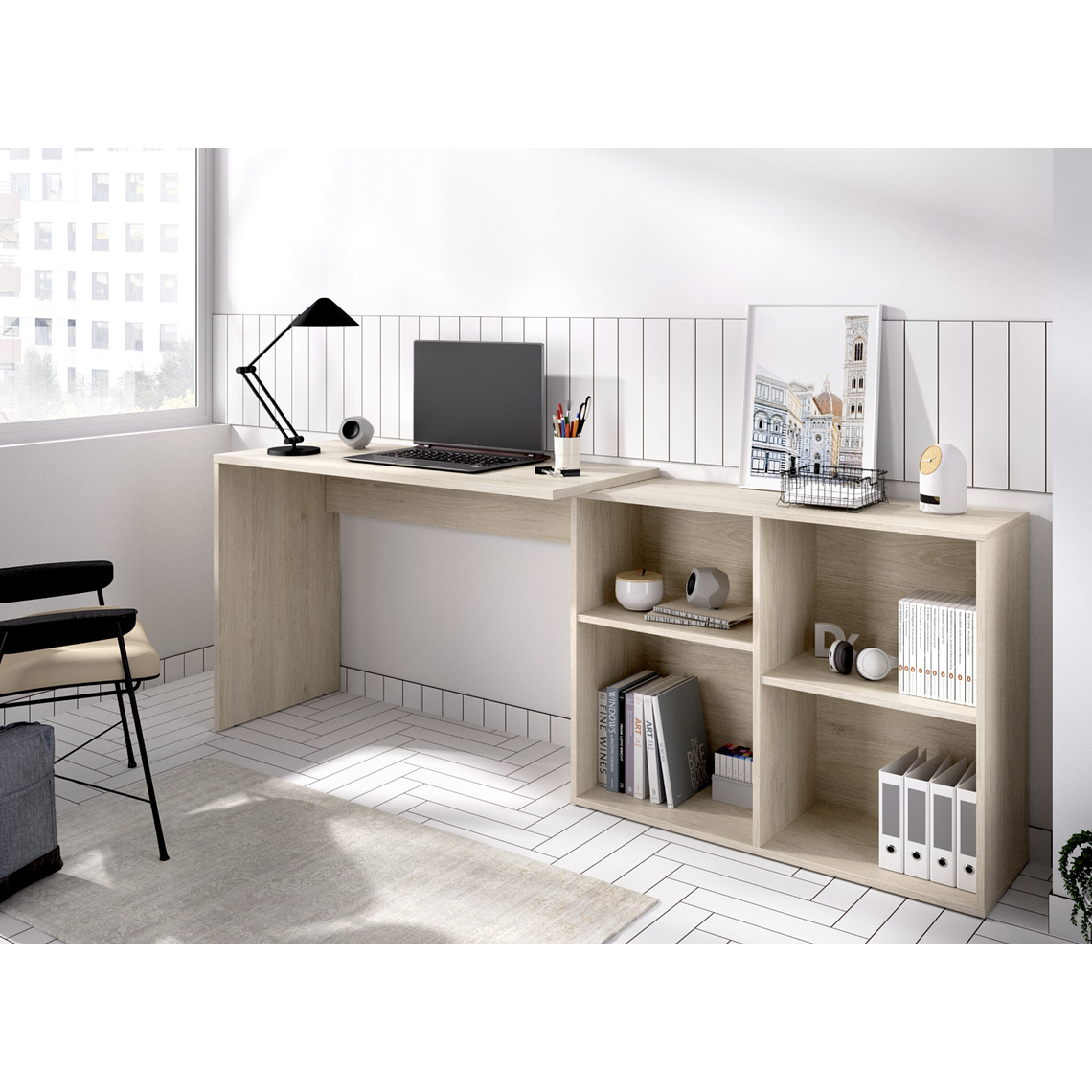 ESCRITORIO DE OFICINA AXY CON MONTAJE REVERSIBLE 120 X 95 CM 3