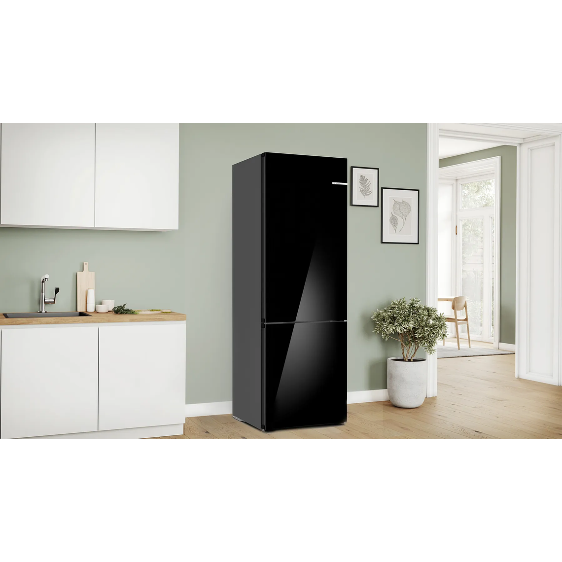 Serie 6 Frigorífico combinado de libre instalación 203 x 70 cm Negro 2