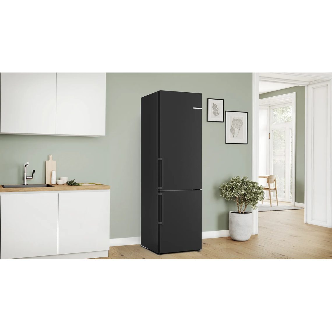 Serie 6 Frigorífico combinado de libre instalación 203 x 60 cm Acero Negro 2