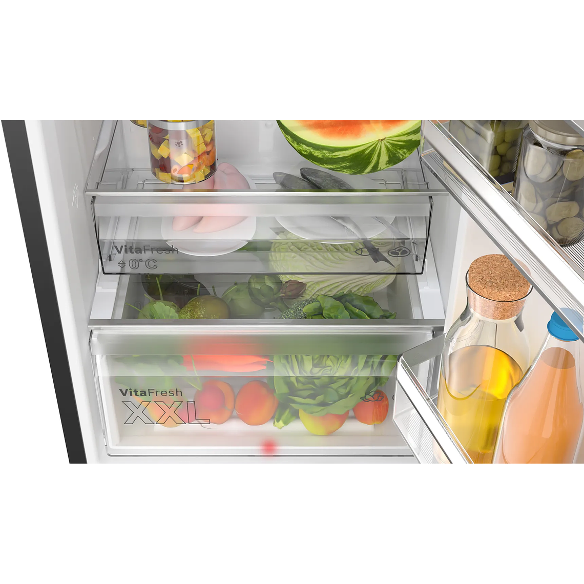 Serie 6 Frigorífico combinado de libre instalación 203 x 60 cm Acero Negro 5