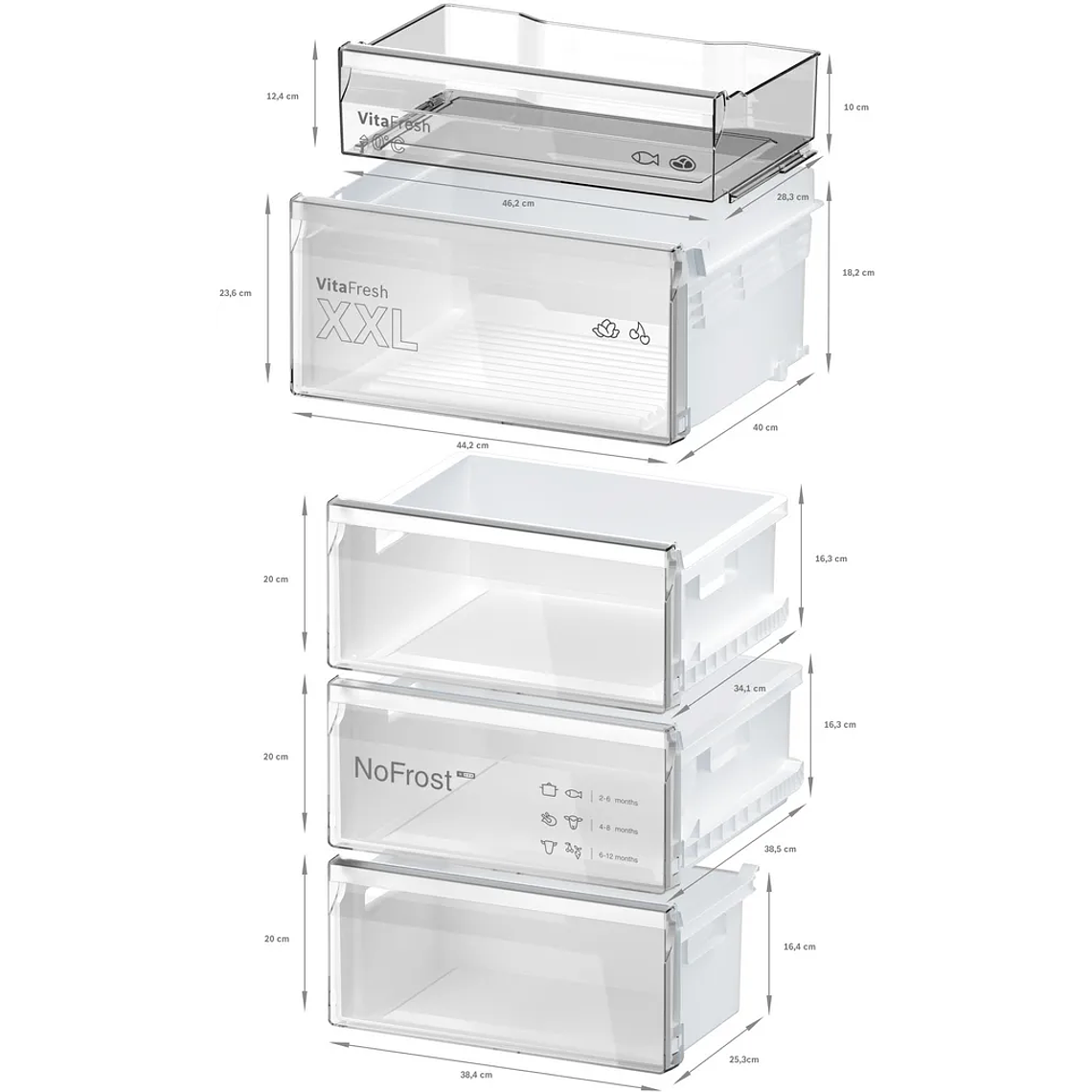 Serie 6 Frigorífico combinado de libre instalación 203 x 60 cm Acero Negro 8