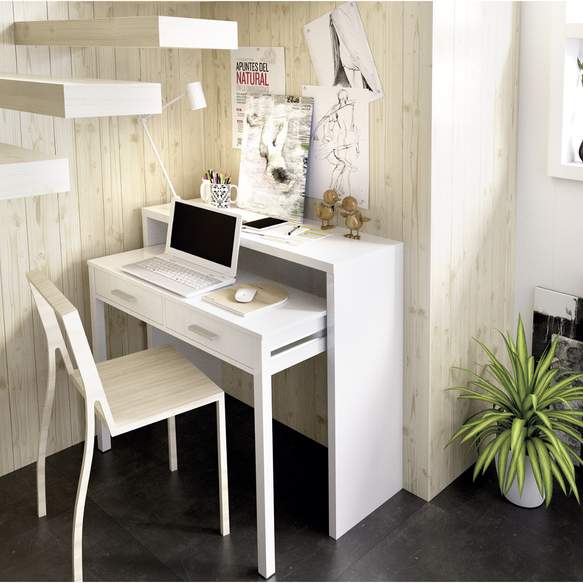 ESCRITORIO MODERNO EXTENSIBLE SEVEN 99 CM 1