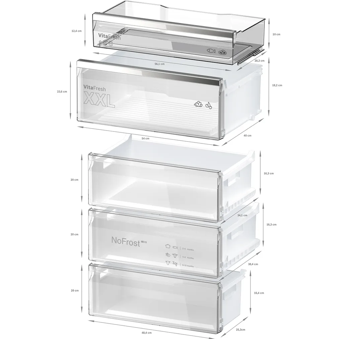 Serie 6 Frigorífico combinado de libre instalación 203 x 60 cm Negro 8