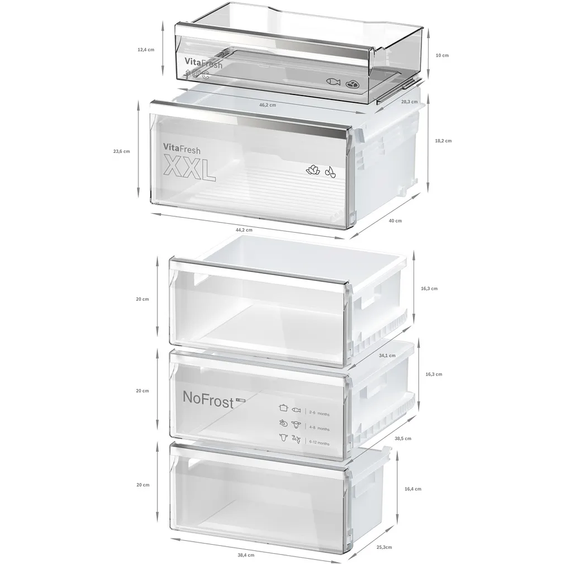 Serie 6 Frigorífico combinado de libre instalación 203 x 60 cm Acero cepillado antihuellas 9