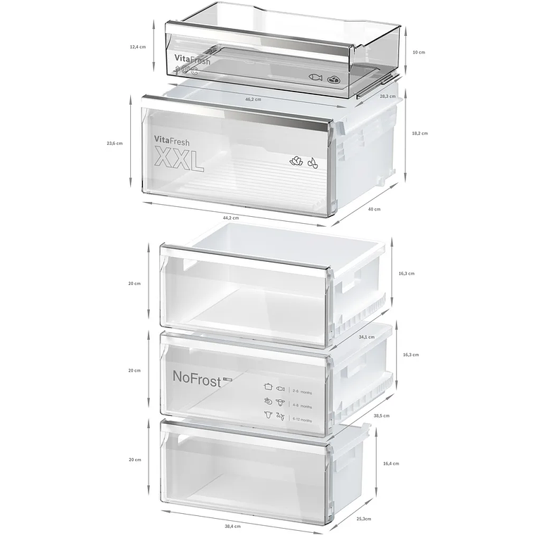 Serie 6 Frigorífico combinado de libre instalación 203 x 60 cm Acero cepillado antihuellas 9