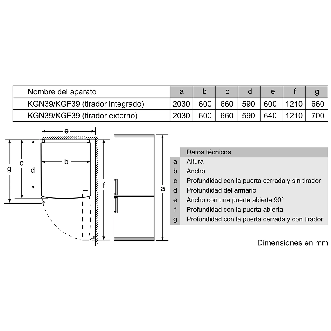 Serie 4 Frigorífico combinado de libre instalación 203 x 60 cm Blanco 8