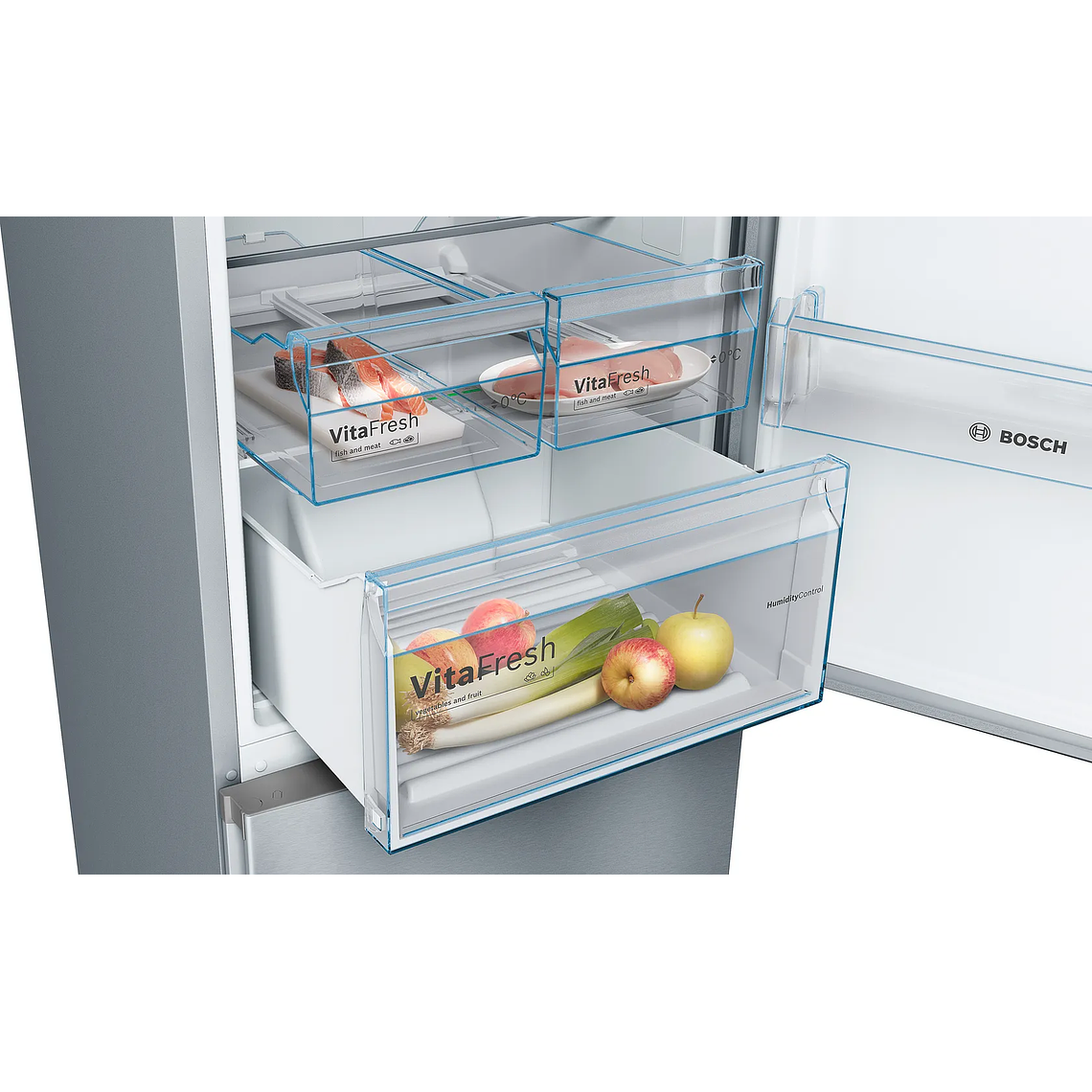 Serie 4 Frigorífico combinado de libre instalación 186 x 60 cm Acero cepillado antihuellas 4