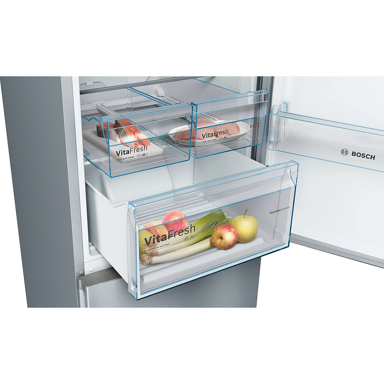 Serie 4 Frigorífico combinado de libre instalación 186 x 60 cm Acero cepillado antihuellas 4