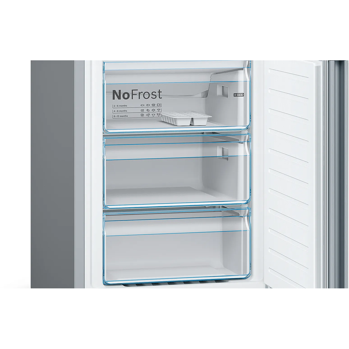 Serie 4 Frigorífico combinado de libre instalación 186 x 60 cm Acero cepillado antihuellas 5