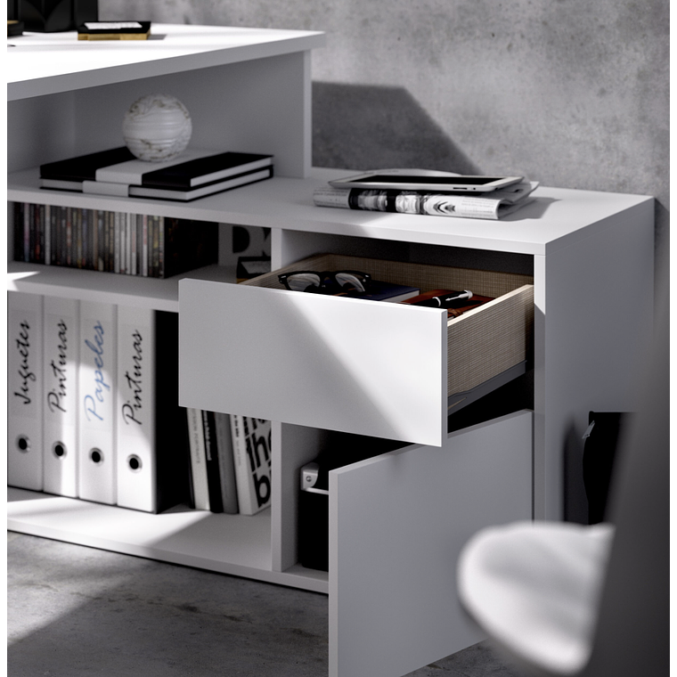 ESCRITORIO MODERNO L ROX DE 139 X 92 X 75 CM 2