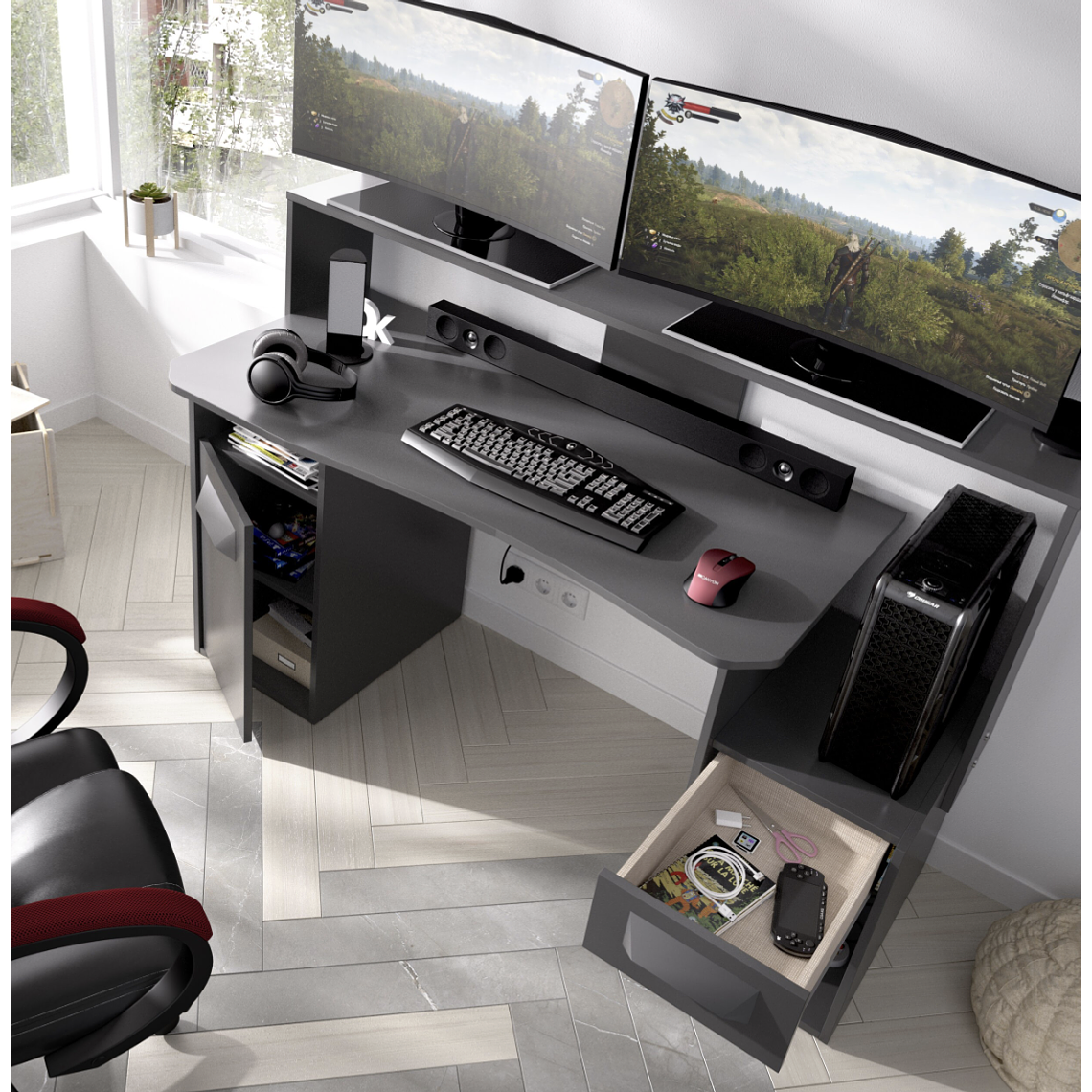 ESCRITORIO FOSK GAMING 153 CM 3