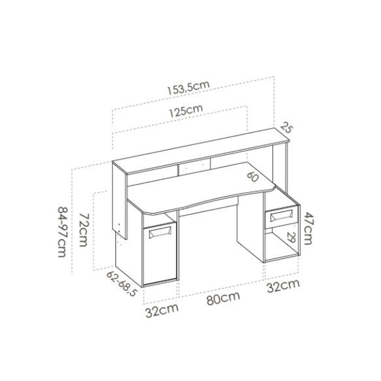 ESCRITORIO FOSK GAMING 153 CM 5