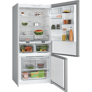 Serie 4 Frigorífico combinado de libre instalación 186 x 86 cm Acero cepillado antihuellas