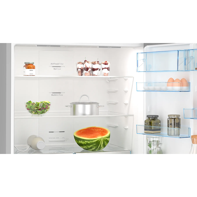 Serie 4 Frigorífico combinado de libre instalación 186 x 86 cm Acero cepillado antihuellas 4