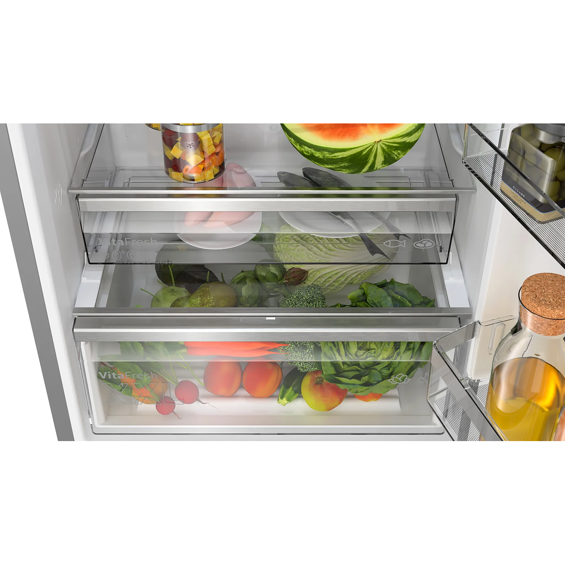 Serie 6 Frigorífico combinado de libre instalación 203 x 70 cm Acero cepillado antihuellas 5