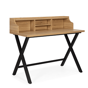 ESCRITORIO MADERA DE ROBLE Y METAL DE 120 CM