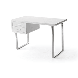 ESCRITORIO MADERA LACADA CON PIES EN ACERO DE 120 CM