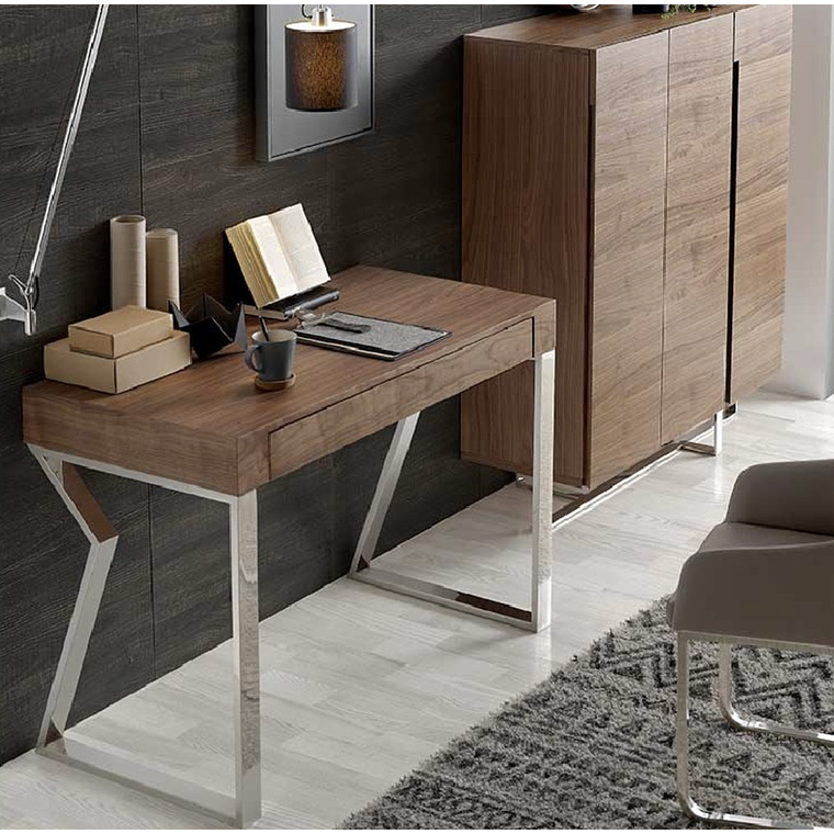 ESCRITORIO CON CAJON Y PATAS CROMADAS 120 CM 1