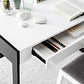 ESCRITORIO LACADO BLANCO CON CAJON Y PATAS METAL NEGRO 120 CM - Miniatura 4