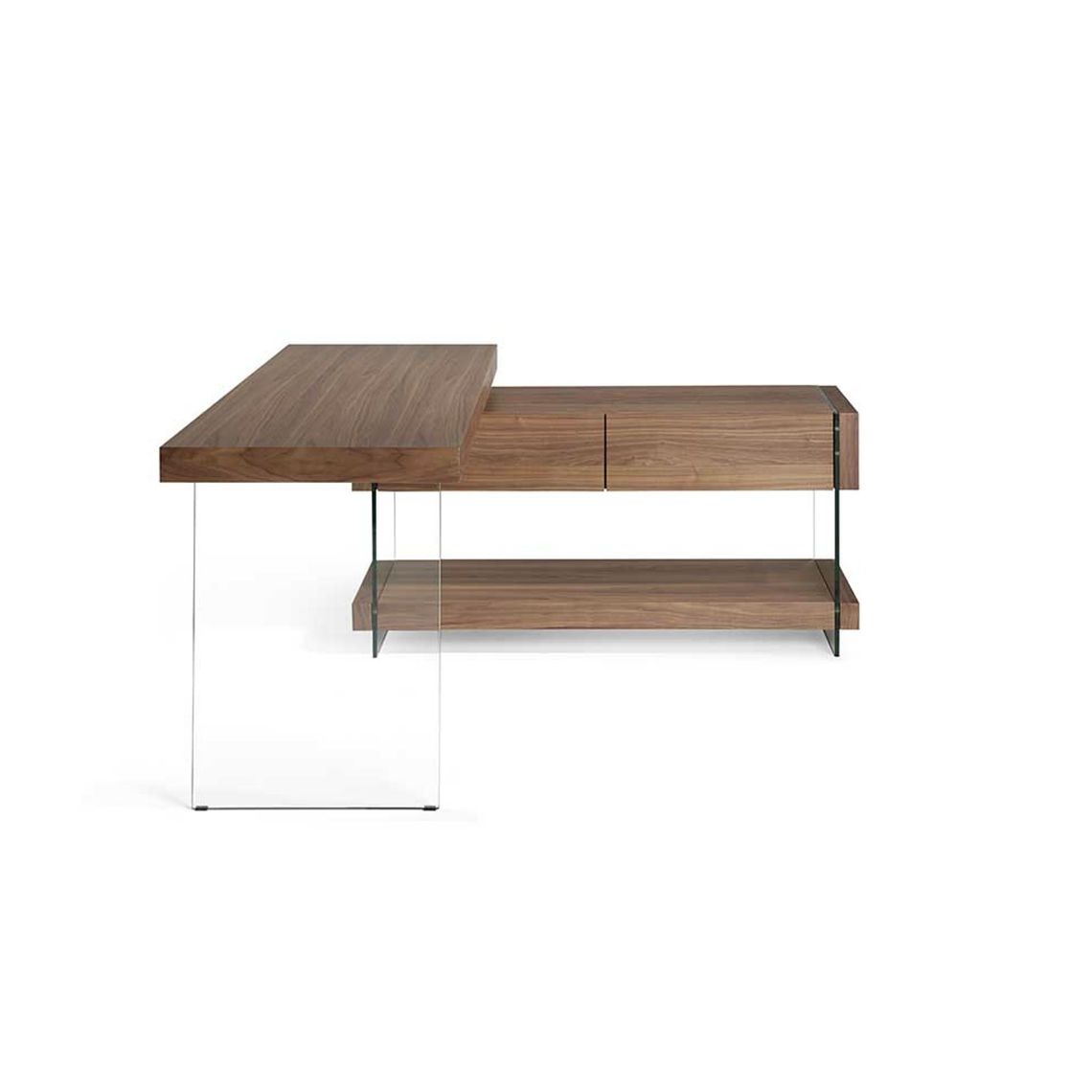 ESCRITORIO EN L CON CAJONERA Y PATAS DE VIDRIO 140 x 130 CM 4