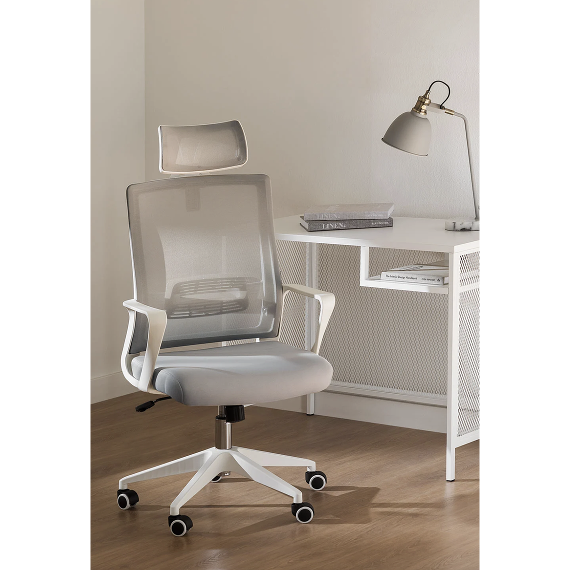 Silla de Oficina con Ruedas y Reposabrazos Teill Colors Gris Claro 1