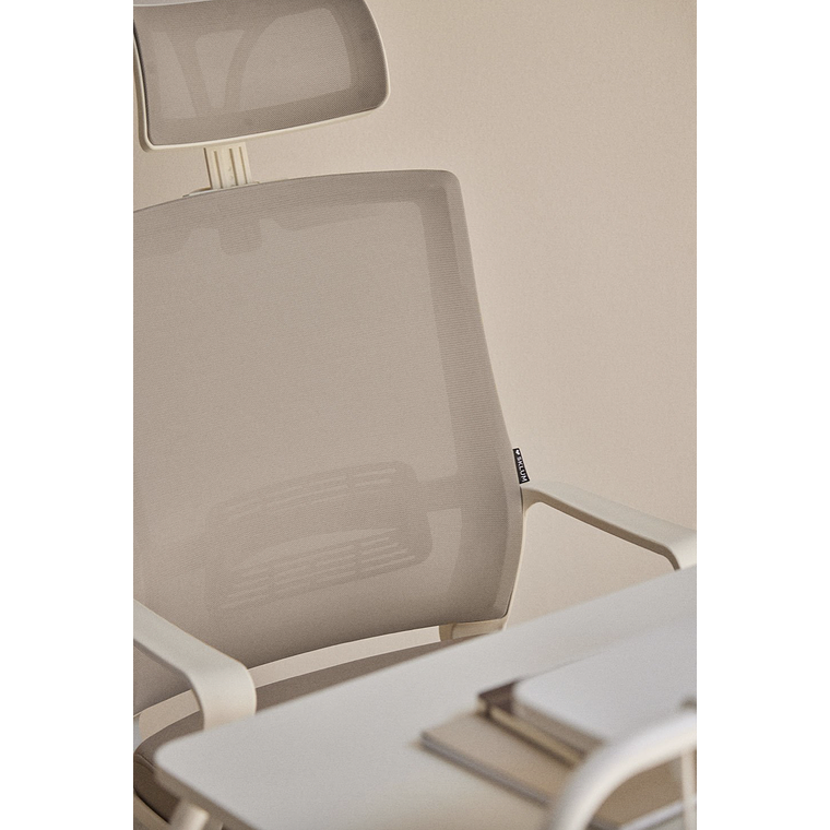 Silla de Oficina con Ruedas y Reposabrazos Teill Colors Beige Lino 2