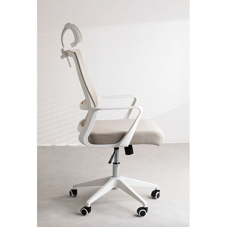 Silla de Oficina con Ruedas y Reposabrazos Teill Colors Beige Lino 4