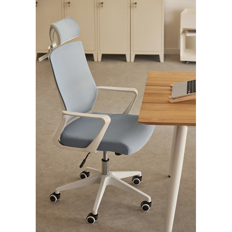 Silla de Oficina con Ruedas y Reposabrazos Teill Colors Azul Niagara 1