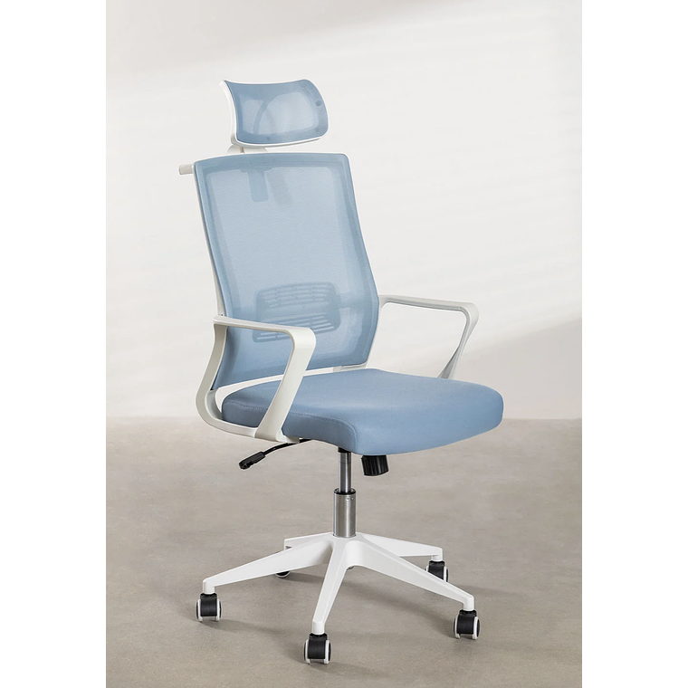 Silla de Oficina con Ruedas y Reposabrazos Teill Colors Azul Niagara 3